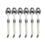 Stainless Steel Knife Fork Spoon Set Plastic Handle Western Tableware, 6 Forks, 6 Spoons, 6 Tea Spoons
