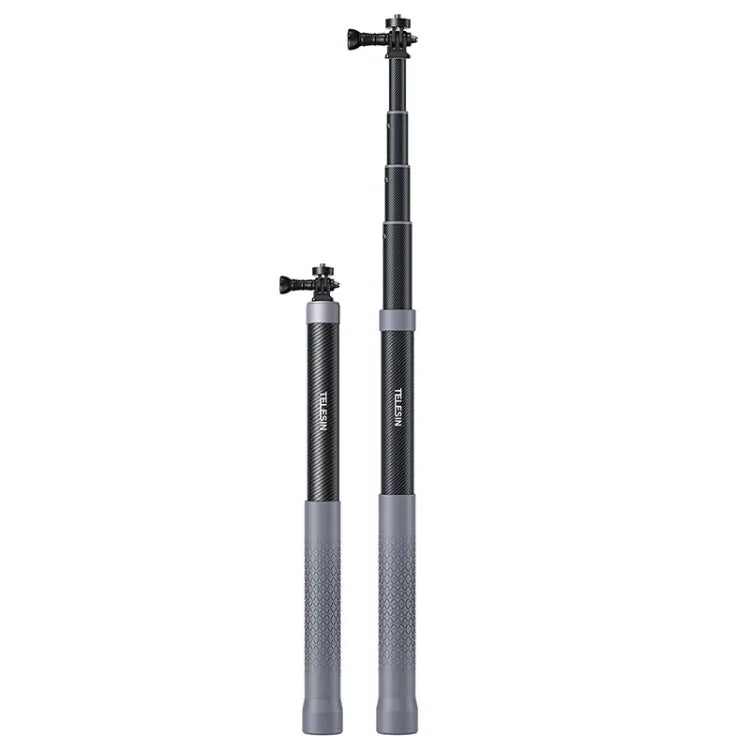 TELESIN 1.2m Carbon Fiber Monopod Selfie Stick With 1/4 Screw For DJI, Insta360, GoPro and Other Action Cameras, 1.2m