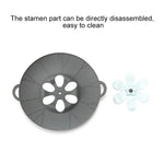 Silicone Flower Spill-proof Pot Lid Rotatable Pot Lid Kitchen Gadget, Size:, 23cm Yellow