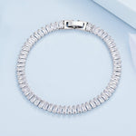 Sparkling Cubic Zirconia Bracelet Gold Plated Copper Jewelry, YIB055-17LCP, YIB055-19LCP, YIB055-17LVT, YIB055-19LVT