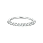 Sterling Silver S925 Plated Plated Row Moissanite Ring, MSR014-A