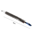 W-102 Car Steel Ring Hub Brush Long Handle Without Hair Hair Curved Cleaning Brush