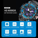 SMAEL 8008 Outdoor Sports Multifunctional Waterproof Luminous Men Watch, Black Blue