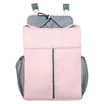Baby Bed Organizer Newborn Crib Diaper Storage Hanging Bags Bedside Shelf Bag, Linen Gray, Linen Pink