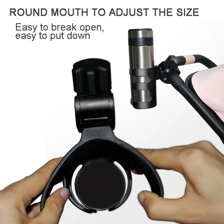 Baby Stroller Cup Holder Universal 360 Rotatable Drink Bottle Rack, Cup Holder Black