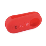 For Fiat 500 2pcs Folding 3 Button Remote Control Silicone Case