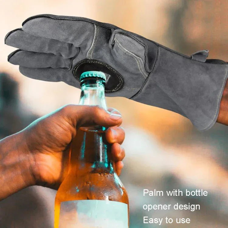 Outdoor Camp BBQ Gloves High Temperature Resistant Insulation Gloves, 2417