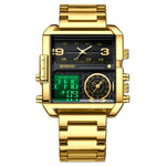 BINBOND B3332 Square Multifunctional Sports Quartz Waterproof Watch