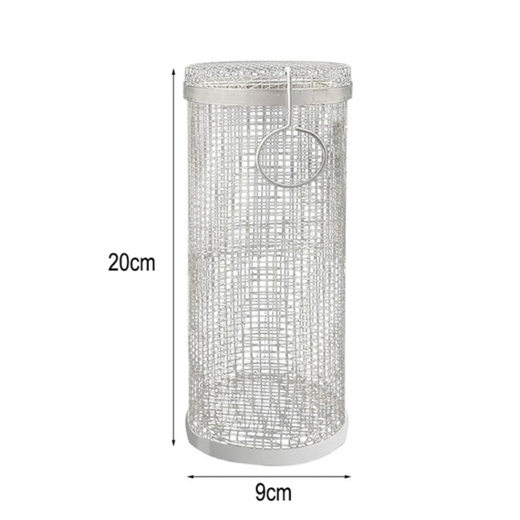 Outdoor Stainless Steel Barbecue Cage BBQ Round Mesh Tube, 20cm With Hook, 30cm With Hook