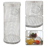 Outdoor Stainless Steel Barbecue Cage BBQ Round Mesh Tube, 20cm With Hook, 30cm With Hook