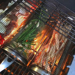 Outdoor Stainless Steel Barbecue Cage BBQ Round Mesh Tube, 20cm With Hook, 30cm With Hook