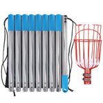 Stainless Steel Aerial Fruit Picker Fruit Picking Tools, With Rod 4 Sections 1.6m, With Rod 6 Sections 2.4m, With Rod 9 Sections 3.6m, With Rod 10 Sections 4m