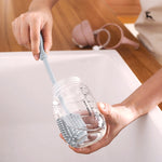 Household Silicone Bottle Glass Brush Kitchen Thermos Brush, Long