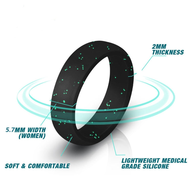 SH100 5.7mm Wide Silicone Ring Glitter Couple Ring, No.8, No.9, No.10