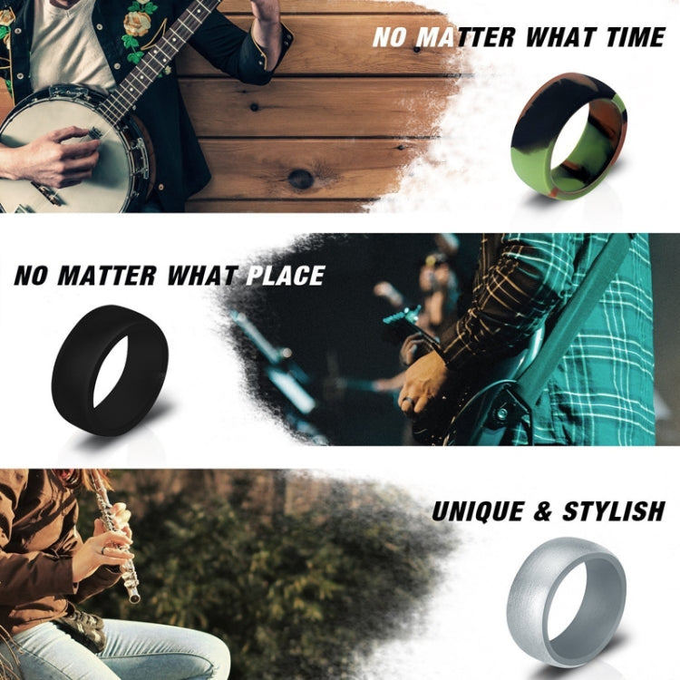 SiR013 8.7mm Curved Outdoor Sports Silicone Ring, No.11, No.12, No.13, No.14
