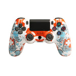 For PS4 Wireless Bluetooth Game Controller With Light Strip Dual Vibration Game Handle, White, Black, Red, Blue, Green, Rose Red, Letter, Line, Fire Ghost, Cartoon, Hulk, Skeleton, Gear, Lightning, Flame, Cloud, Burst, Wood Grain, Star Red             ...