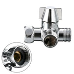 Double Handle Brass 3 Way Shower Arm Diverter Valve Hand Held Showerhead Shower Splitter, Brass