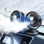 12V/24V Vehicle Electric Oscillating Head Rotatable Double Head Fan, F623U, F623