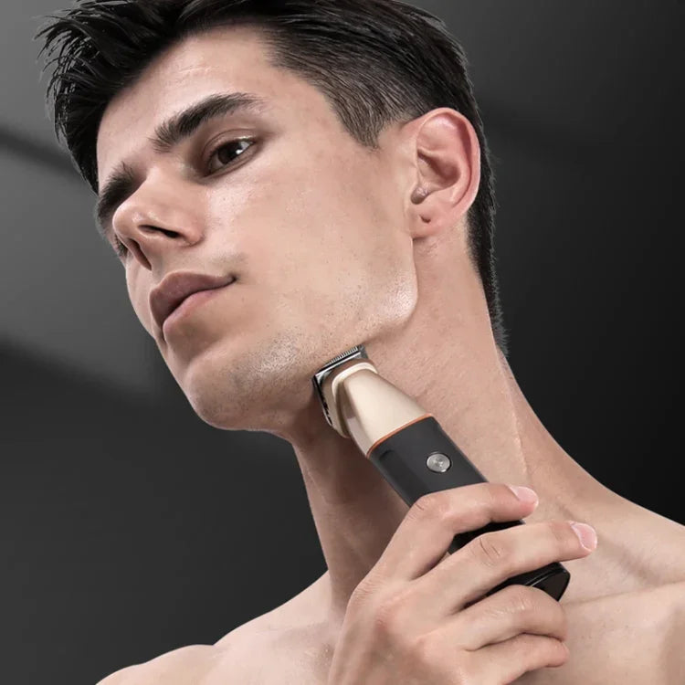 5 In 1 Haircut Digital Display Water Washing Shaver Nose Hair Electric Push Shear Set, LK-881 5 In 1 (Silver)