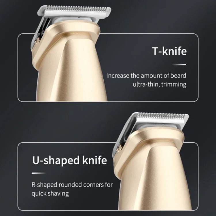 5 In 1 Haircut Digital Display Water Washing Shaver Nose Hair Electric Push Shear Set, LK-881 5 In 1 (Silver)