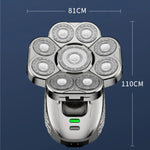 9 Knife Head Multifunctional USB Shaver Full Body Water Washing Shaver Men Hair Bald, 6 In 1