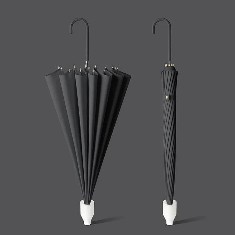 16 Bone Automatic Long Handle Double Sunny And Rain Dual Use Umbrella, With Waterproof Cover Beige, With Waterproof Cover Black, With Waterproof Cover Purple, With Waterproof Cover Green, With Waterproof Cover White, With Waterproof Cover Matcha       ...