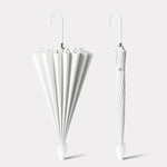 16 Bone Automatic Long Handle Double Sunny And Rain Dual Use Umbrella, With Waterproof Cover Beige, With Waterproof Cover Black, With Waterproof Cover Purple, With Waterproof Cover Green, With Waterproof Cover White, With Waterproof Cover Matcha       ...