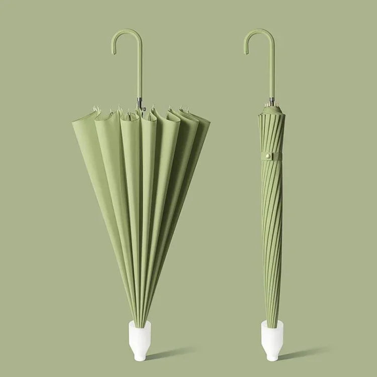 16 Bone Automatic Long Handle Double Sunny And Rain Dual Use Umbrella, With Waterproof Cover Beige, With Waterproof Cover Black, With Waterproof Cover Purple, With Waterproof Cover Green, With Waterproof Cover White, With Waterproof Cover Matcha       ...