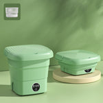 Mini Portable Folding Household Washing Machine Underwear Washer, Fruit Green, Lake Blue, Fruit Green + Blue Light Antibacterial