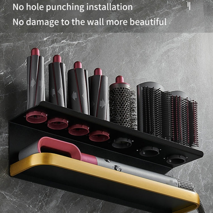 For Dyson Airwrap Wall-Mounted Shelf Storage Rack, A Type Black Gold, B Type Black Gold, A Type Black, B Type Black, C Type Flip Down, C Type Flip Up