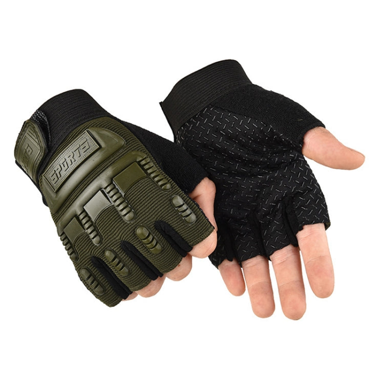 Outdoor Riding Balance Wheel Skating Military Training Children Half-Finger Gloves, M, L