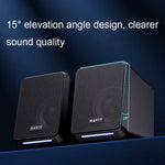Havit A20 Plus Colorful Ambient Light Wired Computer Audio Stereo Surround Sound Speaker, Black, Bluetooth Version