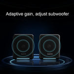 Havit A20 Plus Colorful Ambient Light Wired Computer Audio Stereo Surround Sound Speaker, Black, Bluetooth Version