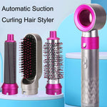 5 In 1 Hot Air Comb Automatic Curling Iron Curling & Straightening Hair Styling Comb Hair Dryer, EU Plug, UK Plug, US Plug