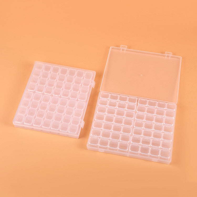 56 Slots Transparent Plastic Storage Box Jewelry Nail Art Rhinestone Bead Box, Transparent, Colored