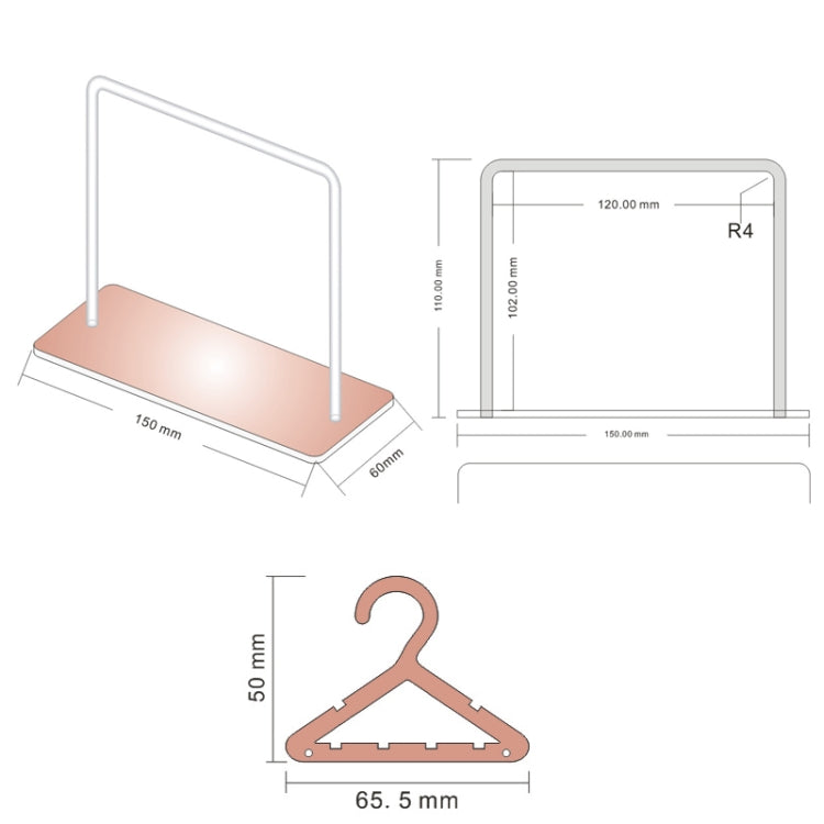 Acrylic Coat Hanger Style Earring Storage Display Stand Holder