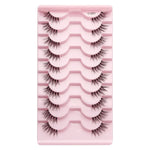 10pairs /Box Half False Eyelashes With Transparent Stems Natura Extension Lashes, Y1001, Y1002, Y1003, Y1004, Y1005, Y1006, Y1007, Y1008, Y1009, Y1011
