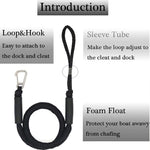 Pier Stainless Steel Clamp Boat Rope Accessories PWC Built-In Buffer Kayak Mooring Cable, Black, Black Blue Red, Blue White Black