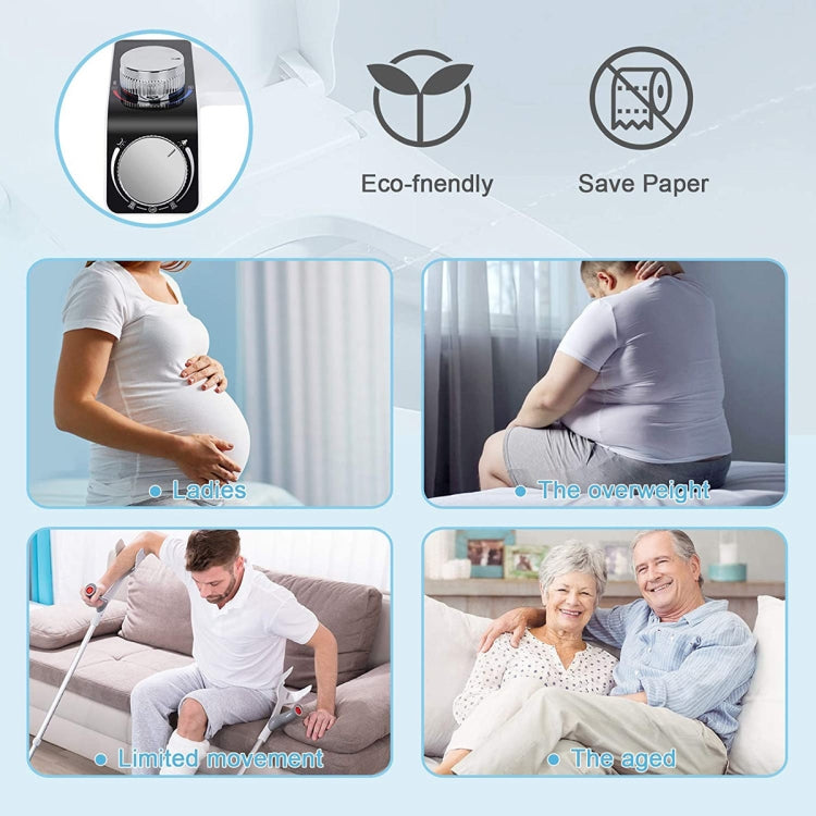 Bidet Toilet Seat Attachment With Hot & Cold Double Nozzle Personal Hygiene, 7/8 For North America, 1/2  For Asia/Australia/UK, 3/8 For Europe