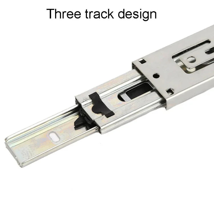 1 Pair Thickened Three Sections Ball Slide Mute Drawer Track Rail, 4 inch 10cm, 6 inch 16cm, 8 inch 20cm