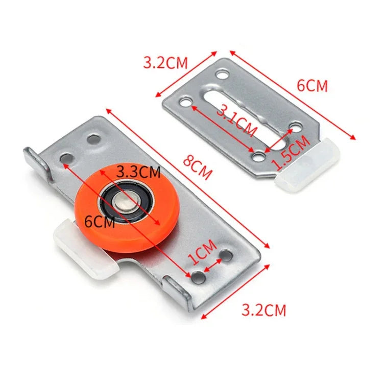 Closet Sliding Door Pulley Fittings Silent Sliding Door Accessories With 8 Screws, Pulley