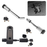 Car Latch Lock Trailer Tow Hook Anti-theft Padlock, Bending Silver, Direct Pipe Silver, Straight Pipe Black