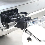 Car Latch Lock Trailer Tow Hook Anti-theft Padlock, Bending Silver, Direct Pipe Silver, Straight Pipe Black