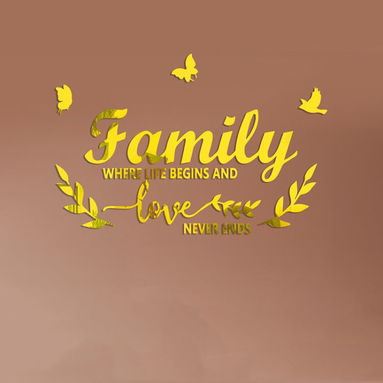 Acrylic Familylove Stereoscopic Mirror Wall Stickers Home Self-Adhesive Decorative Soft Mirror, Familylove