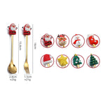 4pcs /Pack Christmas Cartoon Doll Stainless Steel Tableware, D Spoon