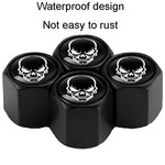 4pcs /Set Skeleton Metal Tire Valve Caps Automobile Modification Universal Valve Core Cover