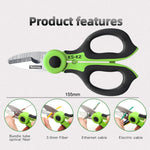 KomShine Stainless Steel Kevlar Serrated Fiber Optic Stripping Scissors, KS-K2