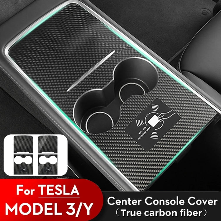For Tesla Model 3 / Y Carbon Fiber Center Panel Protective Film Anti-Scratch Car Interior, Light, Matte