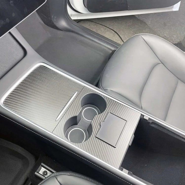 For Tesla Model 3 / Y Carbon Fiber Center Panel Protective Film Anti-Scratch Car Interior, Light, Matte