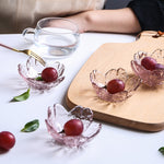 5pcs /Set Hammer Glass Cherry Blossom Dish House Sauce Plate Small Dish, Pink